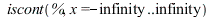 iscont(%, x = `+`(`-`(infinity)) .. infinity); 